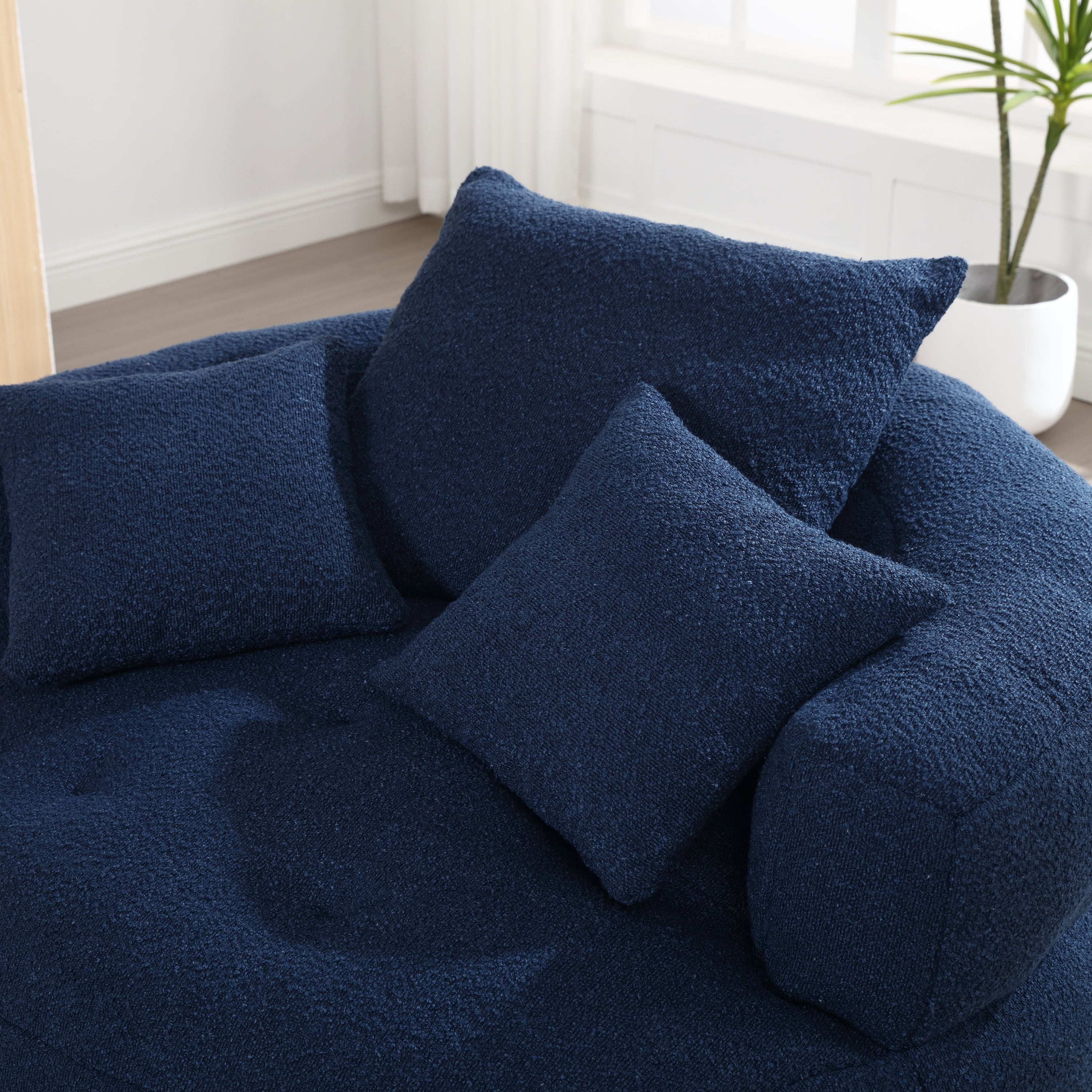 Chenille Sponge single sofa,No Assembly Required,Fluffy Modern Sleeper