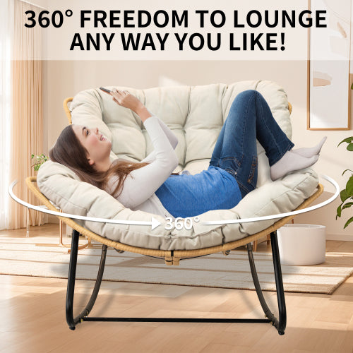 Cozy Retreat Modern Rattan Papasan Chair