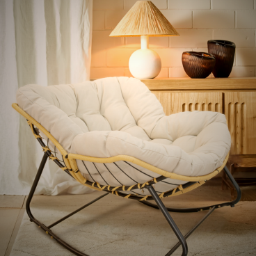 Cozy Retreat Modern Rattan Papasan Chair